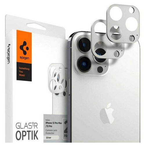 Защитное стекло на камеру Spigen Optik Lens Protector V2 для iPhone 13 Pro / 13 Pro Max 2 шт, Silver (AGL04033)