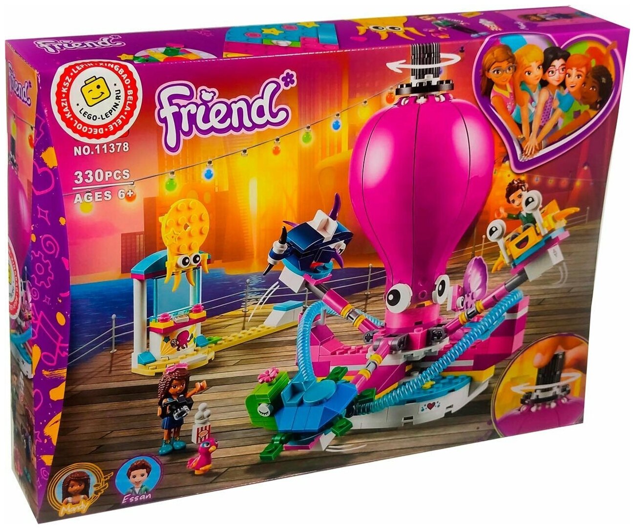 Конструктор China bricks 11378 Аттракцион «Весёлый осьминог», из серии Дома и здания, Креатор