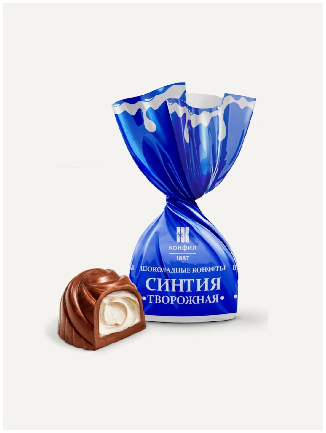 Шоколадные конфеты Конфил "Синтия творожная" с нежнейшей начинкой из натурального творога со вкусом маскарпоне, 500 г - фотография № 1