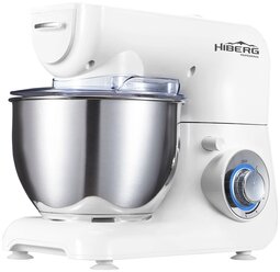 Миксер HIBERG MP 1040 W, 100 Вт, 4 л. Нерж. Чаша, 5 режимов, белый