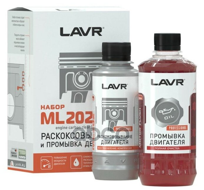 Набор: Раскоксовка Lavr Мl-202 Anti Coks + Промывка Двигателя Motor Flush (185мл+330мл) Ln2505 LAVR арт. Ln2505