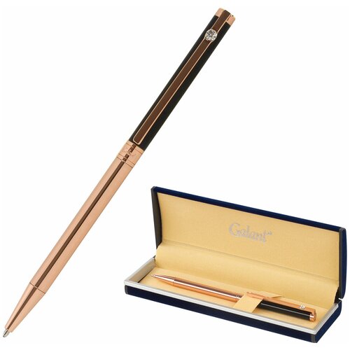 Ручка подарочная шариковая GALANT ASTRON, корпус черный с золотом, детали золотистые, узел 0,7 мм, синяя, 143525