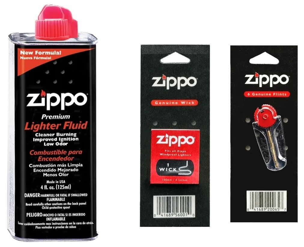 Набор Zippo для зажигалки: фитиль, кремни 6 шт и топливо 125 мл - фотография № 4
