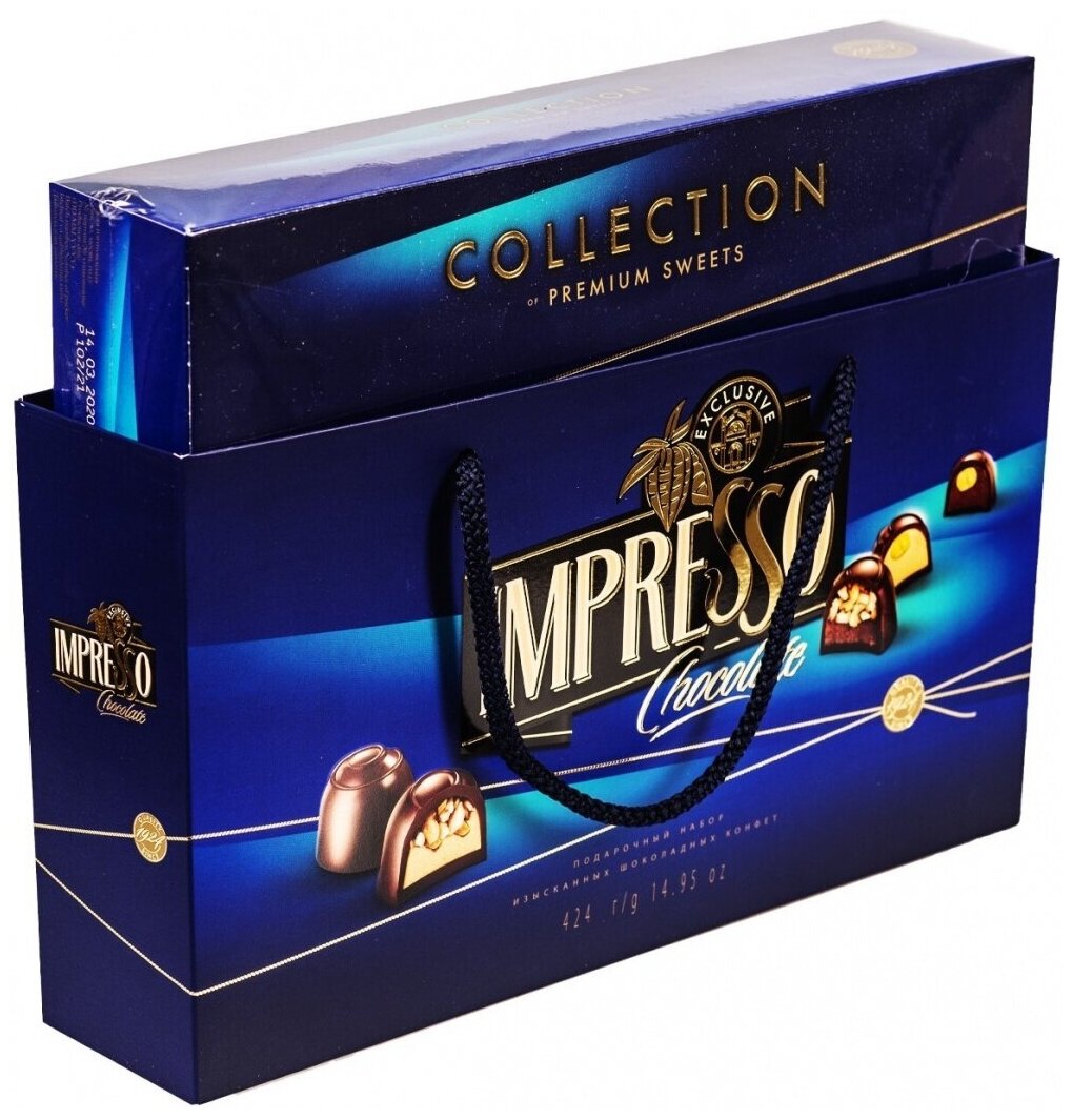 Набор шоколадных конфет IMPRESSO PREMIUM синий 424 гр.