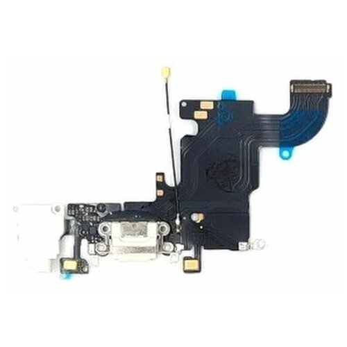 Нижний шлейф с разъемом зарядки, наушников и микрофоном для iPhone 6S (Белый)