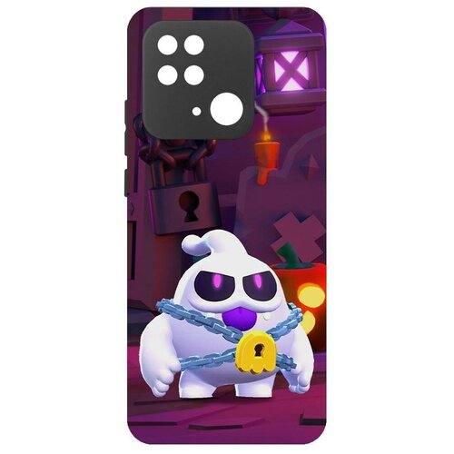 чехол накладка krutoff софт кейс brawl stars призрак скуик для samsung galaxy s22 черный Чехол-накладка Krutoff Софт Кейс Brawl Stars - Призрак Скуик для Xiaomi Redmi 10C черный