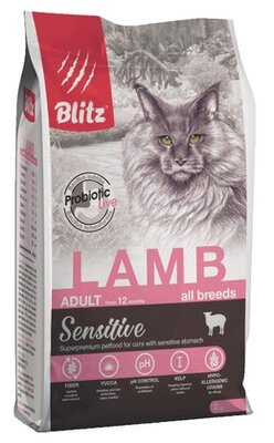 Blitz Корм для кошек с ягненком BCD03-1-00400 | Sensitive Lamb Adult Cats All Breeds 0,4 кг 53592 (2 шт)