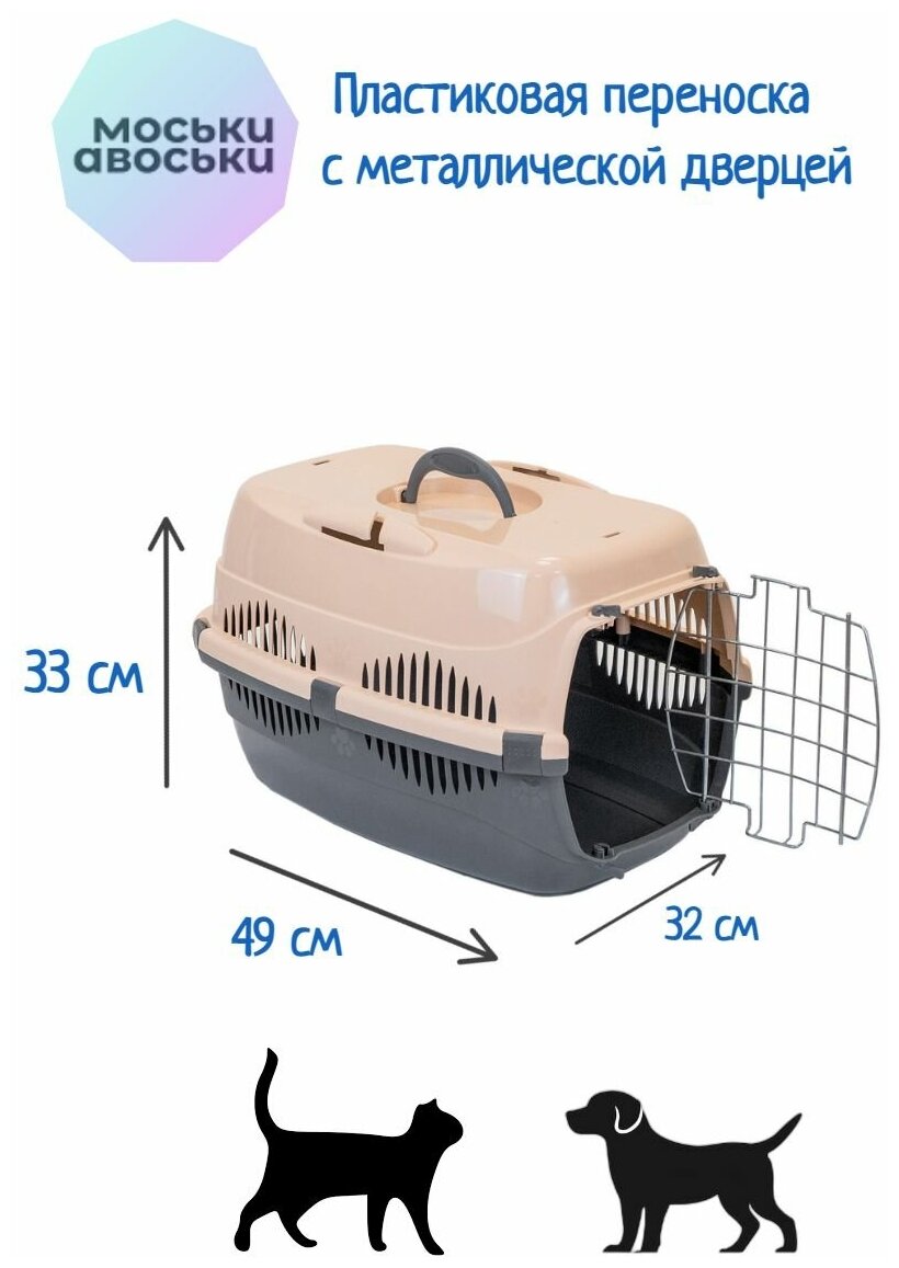 Переноска пластиковая для кошек и собак до 12 кг - фотография № 2
