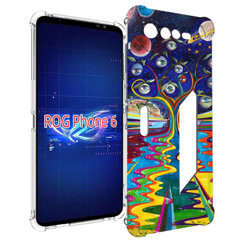 Чехол MyPads дерево с глазами акварель для Asus ROG Phone 6 задняя-панель-накладка-бампер чехол mypads счастье с голубыми глазами для asus rog phone 6 pro задняя панель накладка бампер