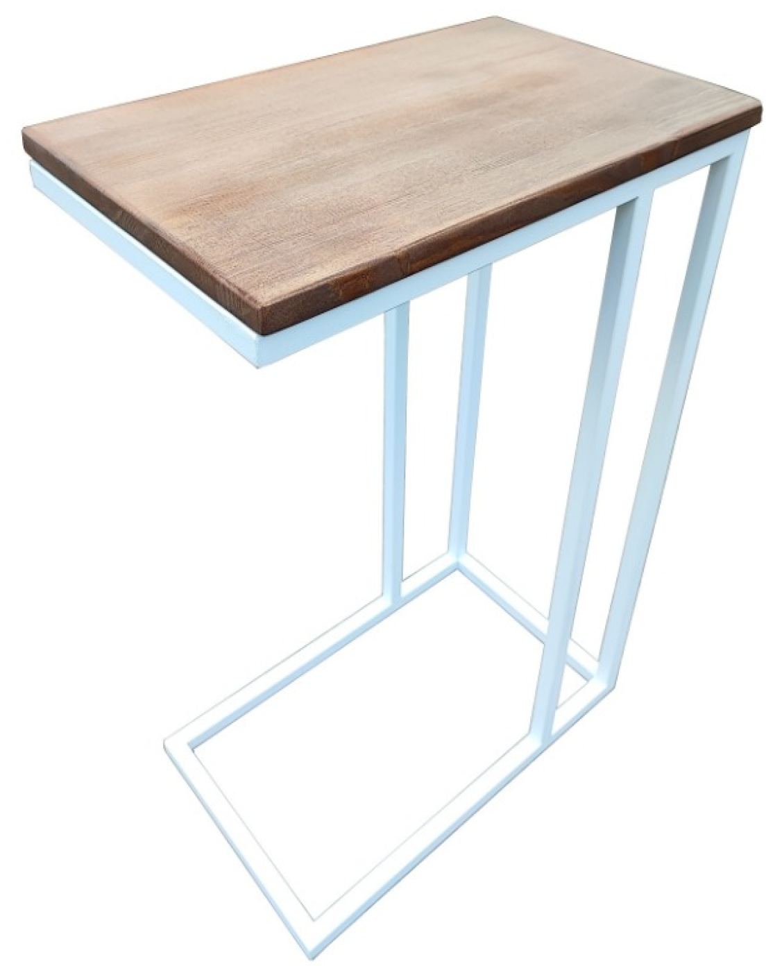 Приставной столик из натурального дерева и стали журнальный столик в стиле лофт 31*50*70(В)см