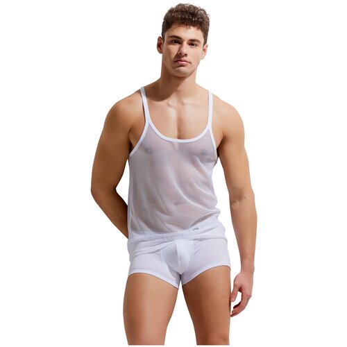 фото Мужская майка белая в сетку gauvine 5006 l (48)