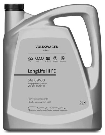 Моторное масло Vag VW Group LongLife III 0W-30 синтетическое 5 л