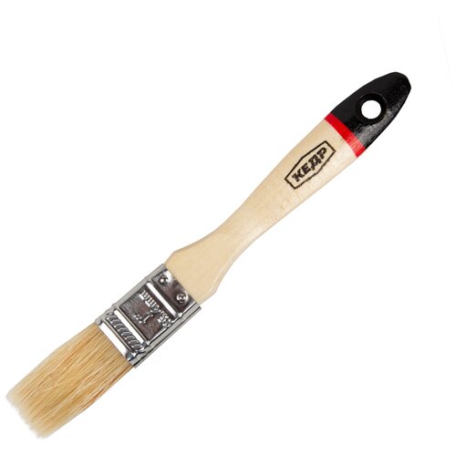 Кисть плоская Кедр Евро №1, натуральная щетина, деревянная ручка, 25 мм