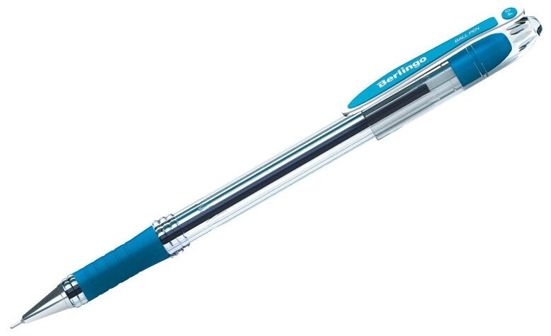 Ручка шариковая Berlingo "I-10" синяя, 0,4мм, грип (арт. 133528)