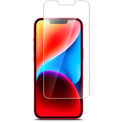 Защитное стекло на Apple iPhone 14 Plus (Эпл Айфон 14 плюс) на Экран гибридное: пленка + стекловолокно , прозрачное тонкое Hybrid Glass, Brozo чехол книжка на apple iphone 14 plus эпл айфон 14 плюс красный