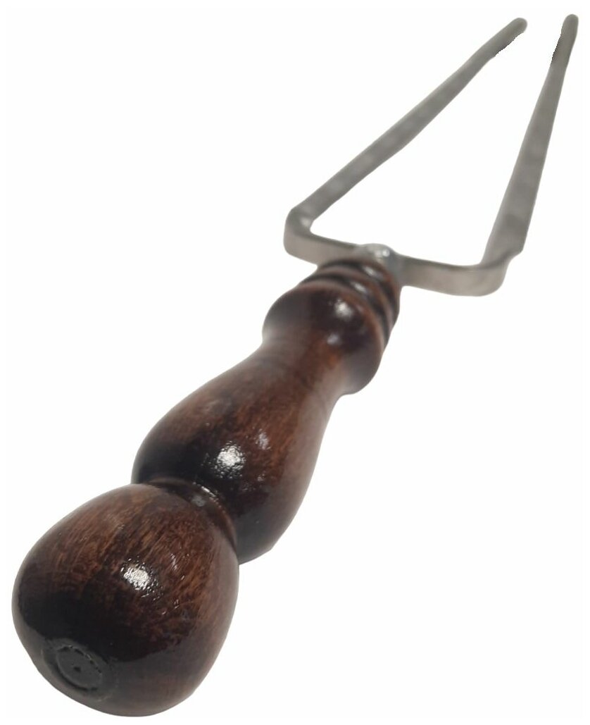 Двойной шампур из нержавеющей стали AISI с деревянной ручкой 45 см - фотография № 3