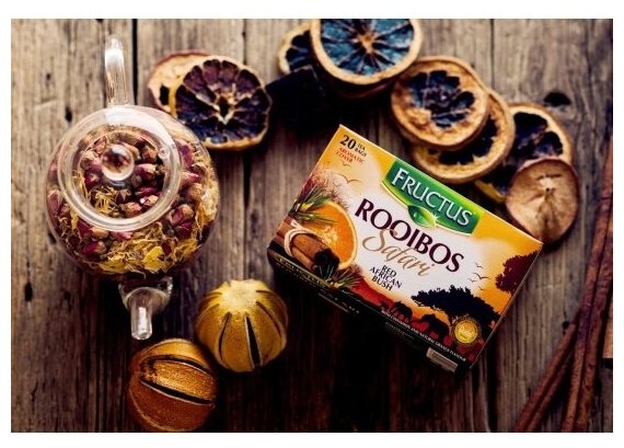 Чай в пакетированный FRUCTUS Rooibos Safari красный с цедрой апельсина и корицы, 20 шт - фотография № 7