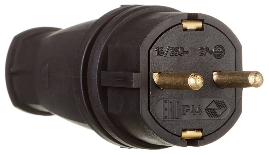 Вилка штепсельная Svet с заземлением IP44 черная - фотография № 1
