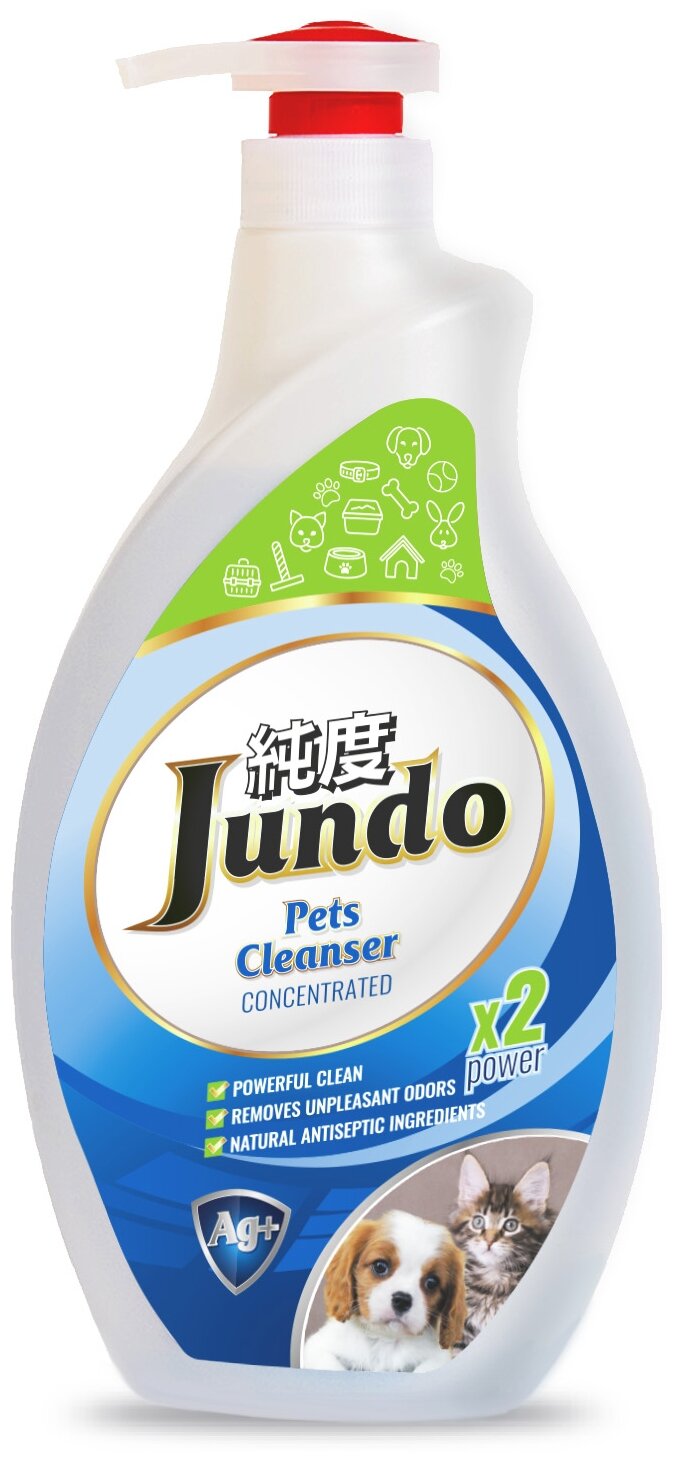Конц-ный гель для уборки за домашними животными Jundo Pets cleanser с ионами серебра и коллагеном, 1 л - фотография № 10