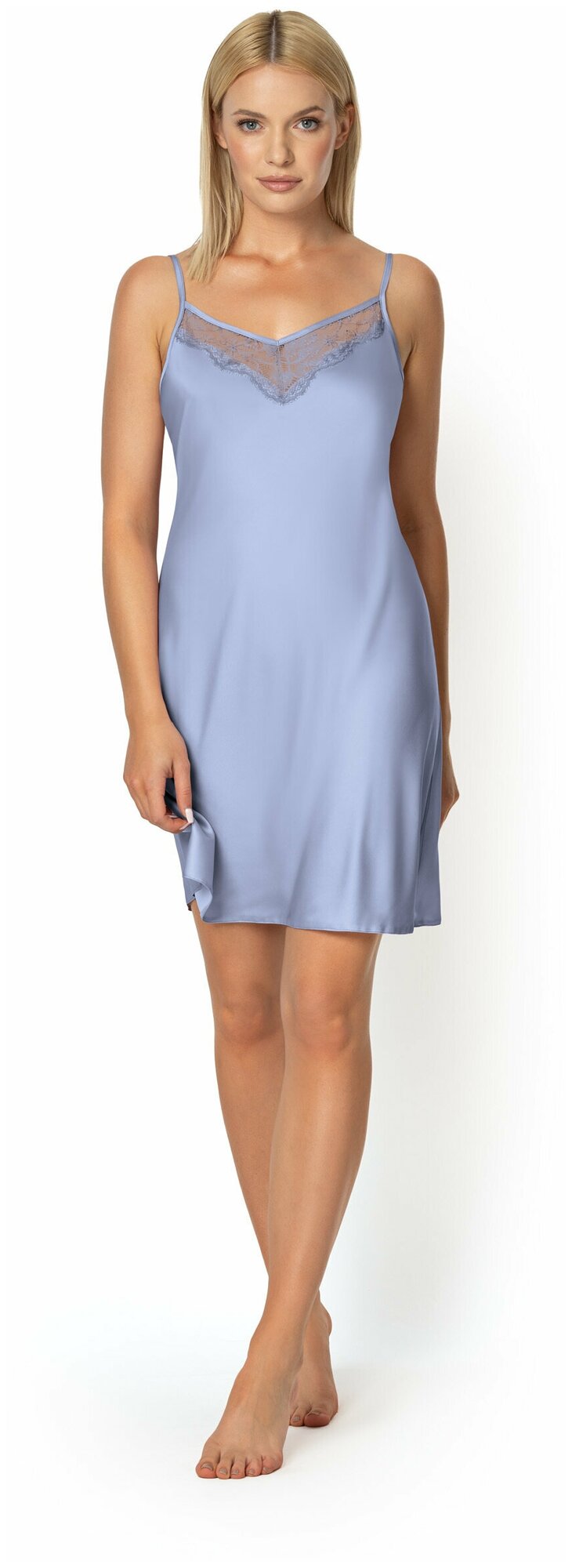 Сорочка Nipplex удлиненная, без рукава, размер 44, голубой - фотография № 1