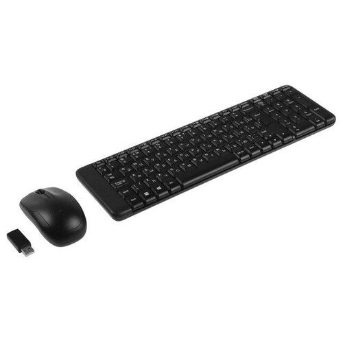 Комплект клавиатура + мышь Logitech Wireless Combo MK220, черный, кириллица+QWERTY клавиатура logitech k360 черный кириллица qwerty