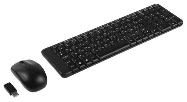 Комплект клавиатура + мышь Logitech Wireless Combo MK220, черный, кириллица+QWERTY