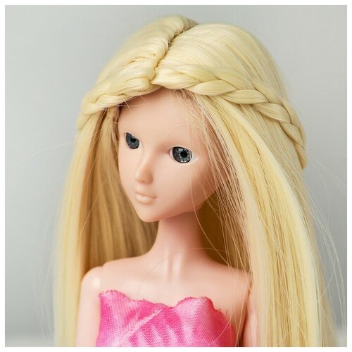 Волосы для кукол КНР Прямые с косичками размер маленький, 613А (4275543)