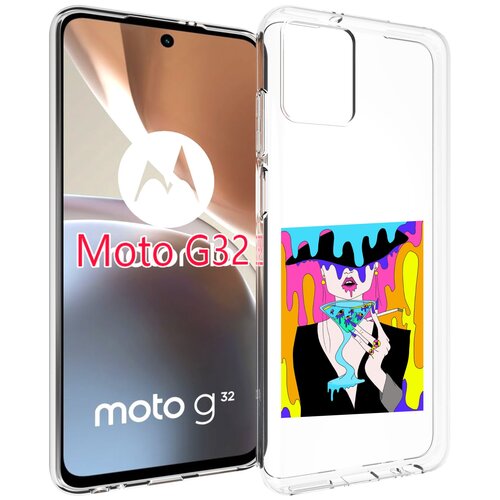 Чехол MyPads плавленая девушка акварель женский для Motorola Moto G32 задняя-панель-накладка-бампер