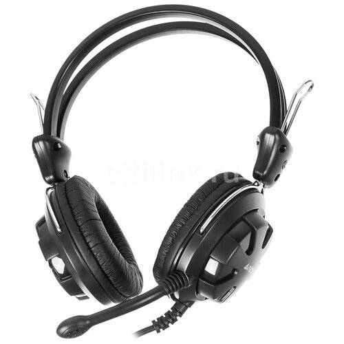 Гарнитура A4TECH HS-28, для компьютера, накладные, черный [hs-28 (black+grey)]