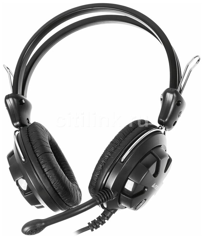 Гарнитура A4TECH HS-28, для компьютера, накладные, черный [hs-28 (black+grey)]