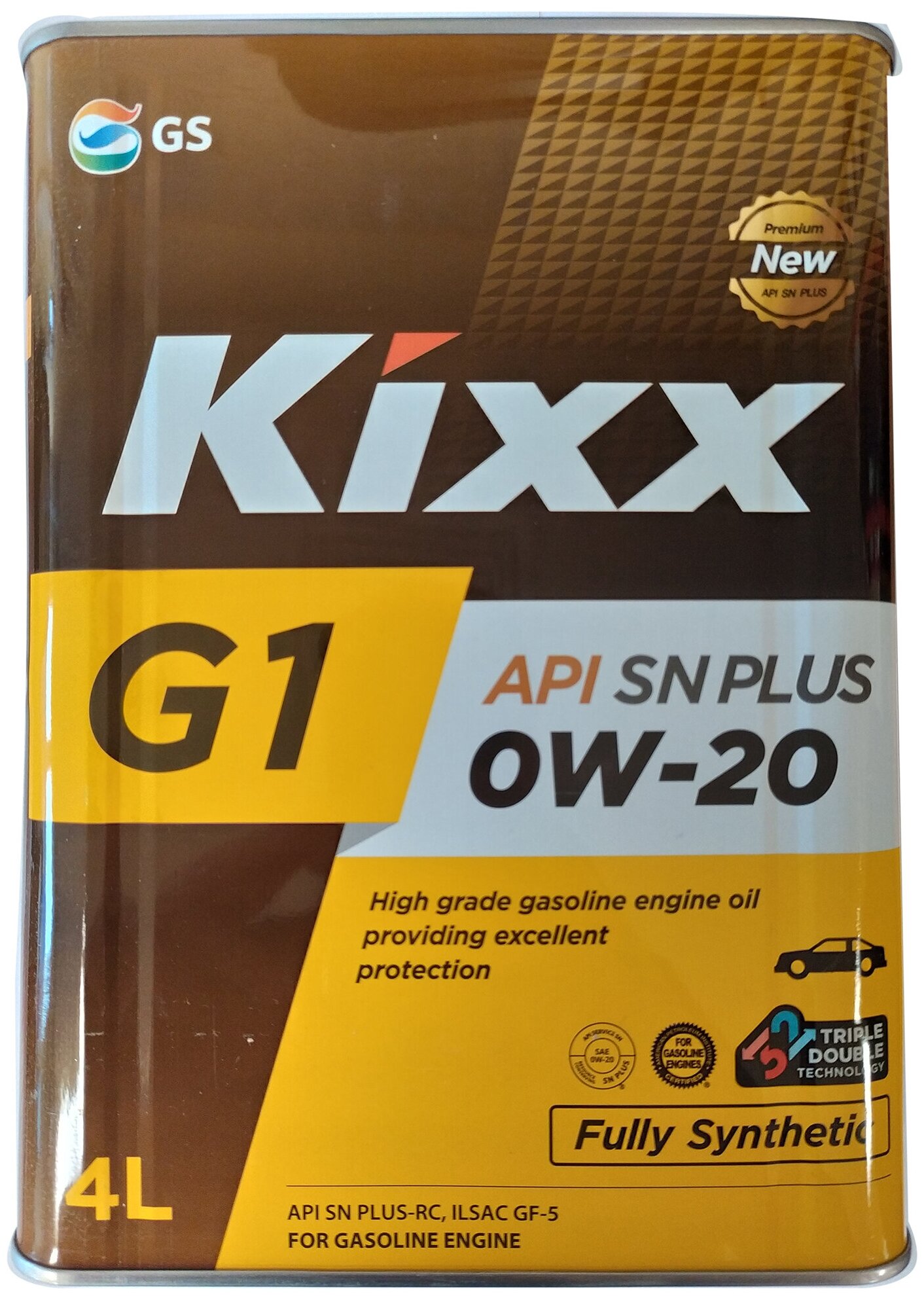 Моторное масло Kixx G1 API SN Plus 0W20 синтетика 4 литра