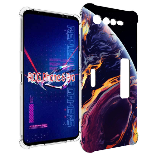 Чехол MyPads акварельная планета для Asus ROG Phone 6 Pro задняя-панель-накладка-бампер