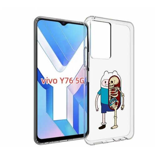 Чехол MyPads Финн скелет для Vivo Y76 5G задняя-панель-накладка-бампер