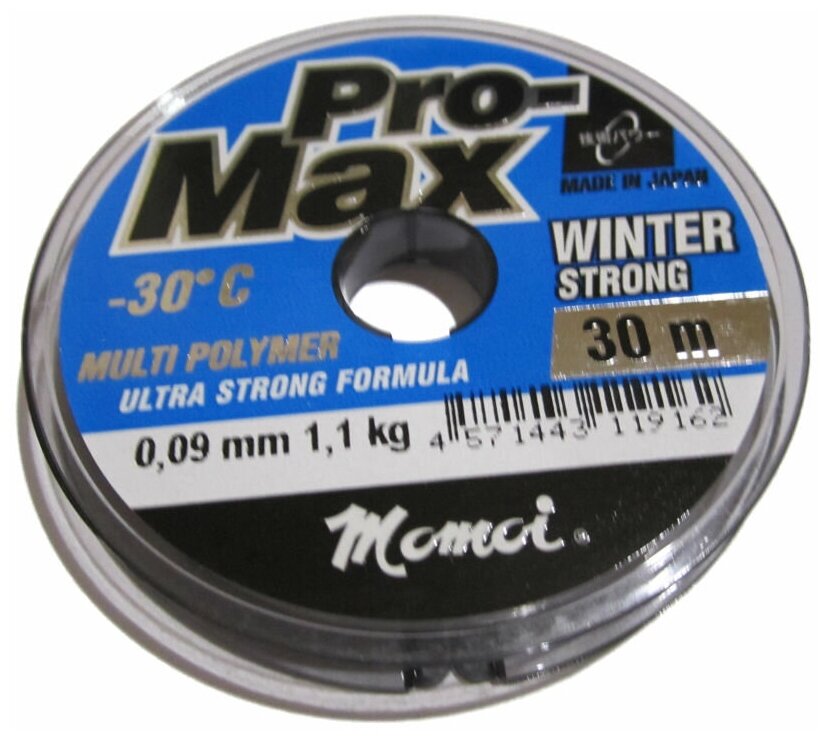 Леска Momoi Pro-Max Winter Strong 0,09мм 30м прозрачная