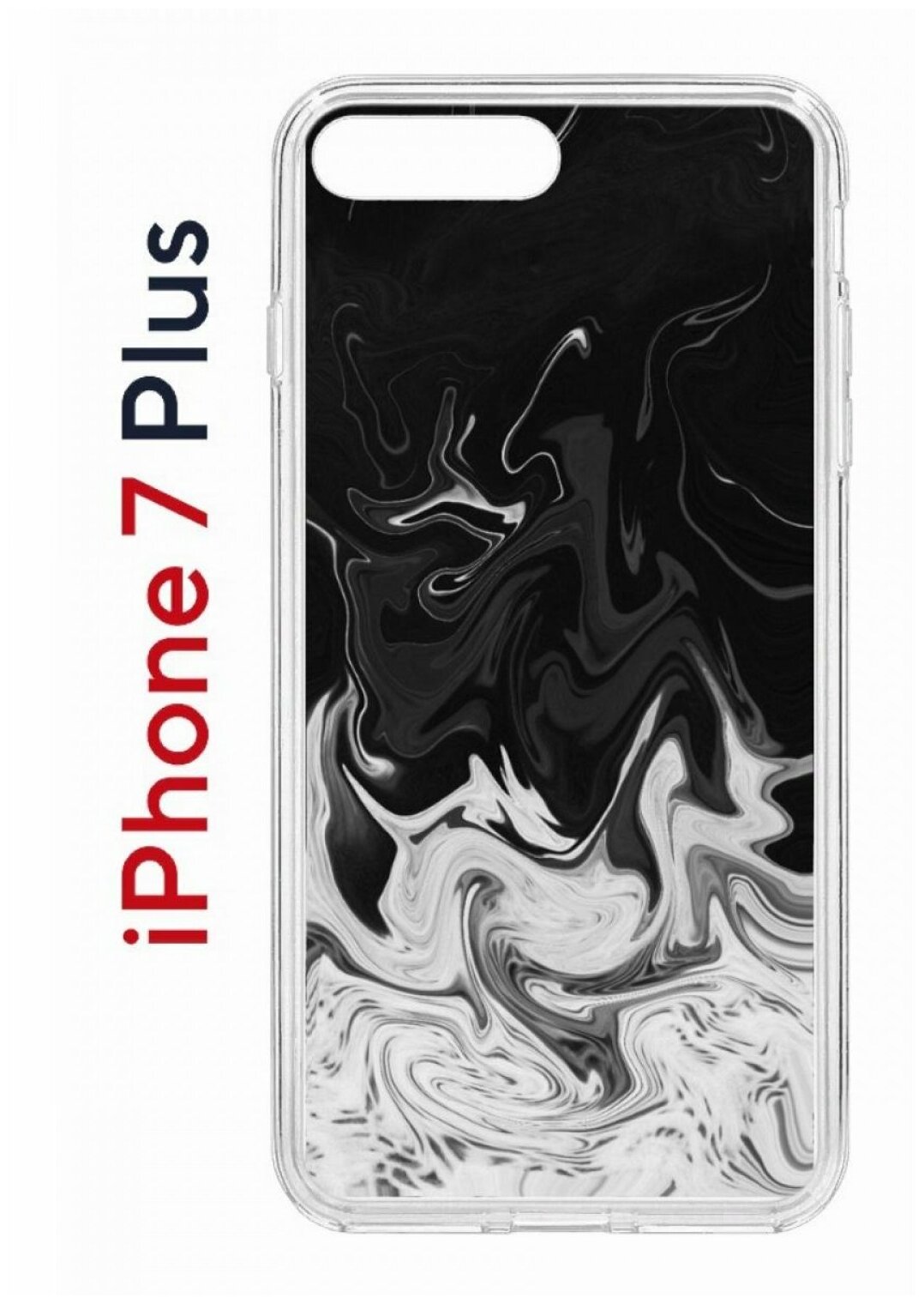 Чехол для iPhone 7 Plus Kruche Print Разводы краски,противоударный силиконовый бампер с рисунком,пластиковая накладка с защитой камеры