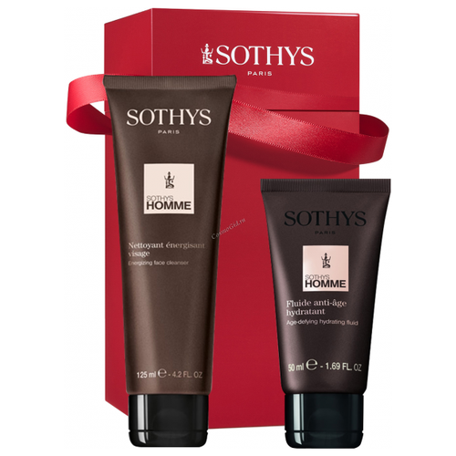 Sothys, Набор для мужчин X-mas: Energizing Face cleanser 125 мл + Age-defying Fluid 50 мл. (Средство для очищения лица + Антивозрастной флюид для лица).