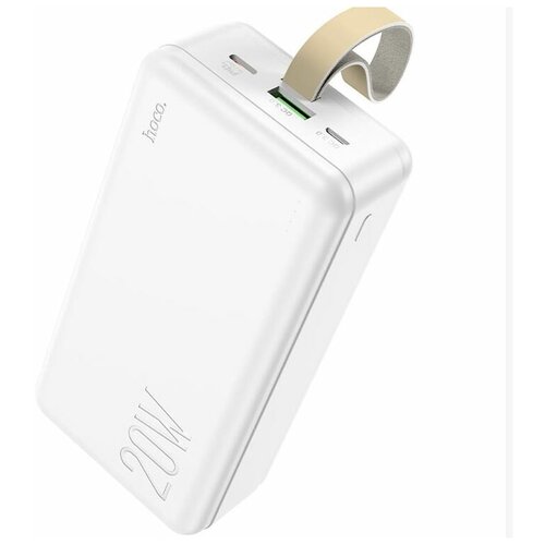 Портативный аккумулятор Hoco J87B Tacker, PD20W + QC3.0, 30000mAh, белый портативный аккумулятор borofone bj19b incredible pd20w qc3 0 30000mah черный