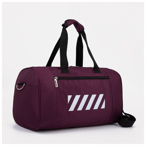 фото Сумка спортивная на молнии, наружный карман, держатель для чемодана, цвет фиолетовый mikimarket