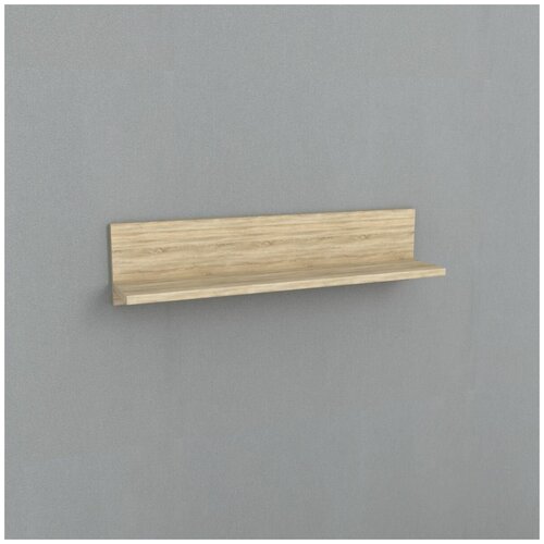 Полка настенная навесная узкая со скрытым крепежом ПН02 молочный дуб/кремовая