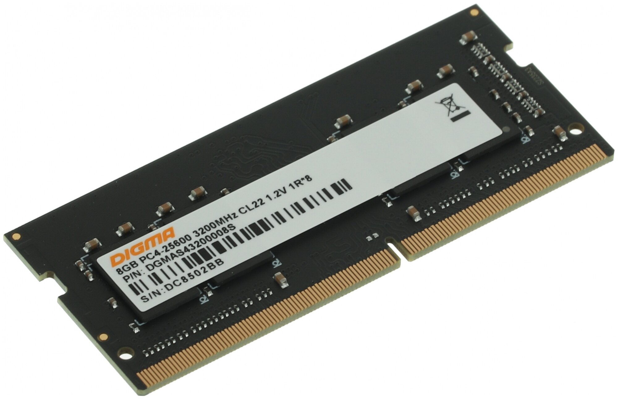 Оперативная память Digma DDR4 - 8Gb, 3200 МГц, SO-DIMM, CL22 (dgmas43200008s) - фото №4