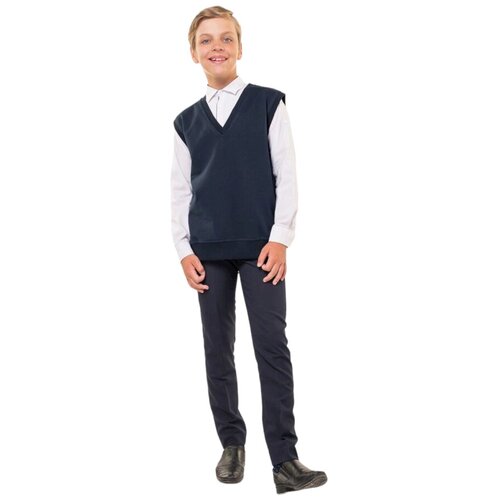фото Жилет т.синий для мальчика/для девочки из хлопка размер:134 fagis