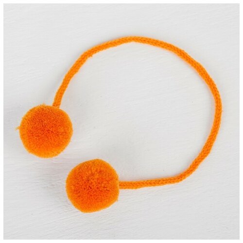 Декоративный элемент на верёвочке 2 шарика, d= 3 см, набор 4 шт., цвет оранжевый В наборе1шт.