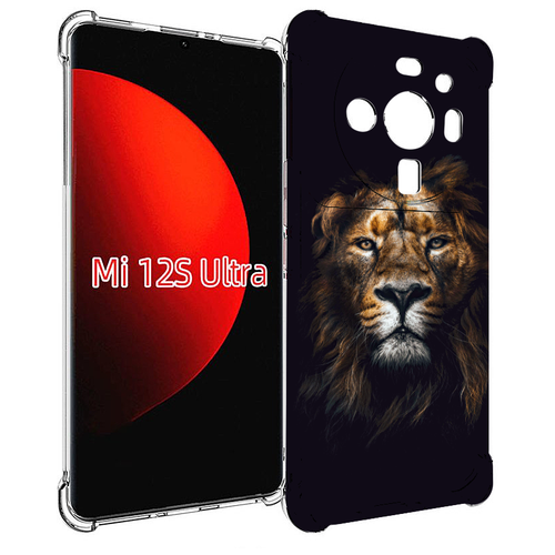 Чехол MyPads Лев-в-тени мужской для Xiaomi 12S Ultra задняя-панель-накладка-бампер