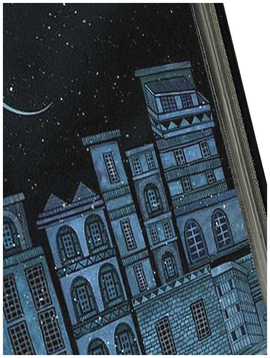 Чехол-книжка на Apple iPhone Xs / X / Эпл Айфон Икс / Икс Эс с рисунком "Ночь над городом" черный
