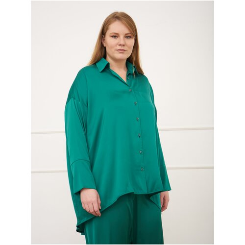 Рубашка в стиле oversize из искуственного шелка