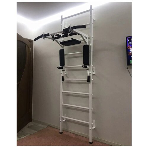 Шведская стенка с турником 3в1 мультихват, цвет белый-белый