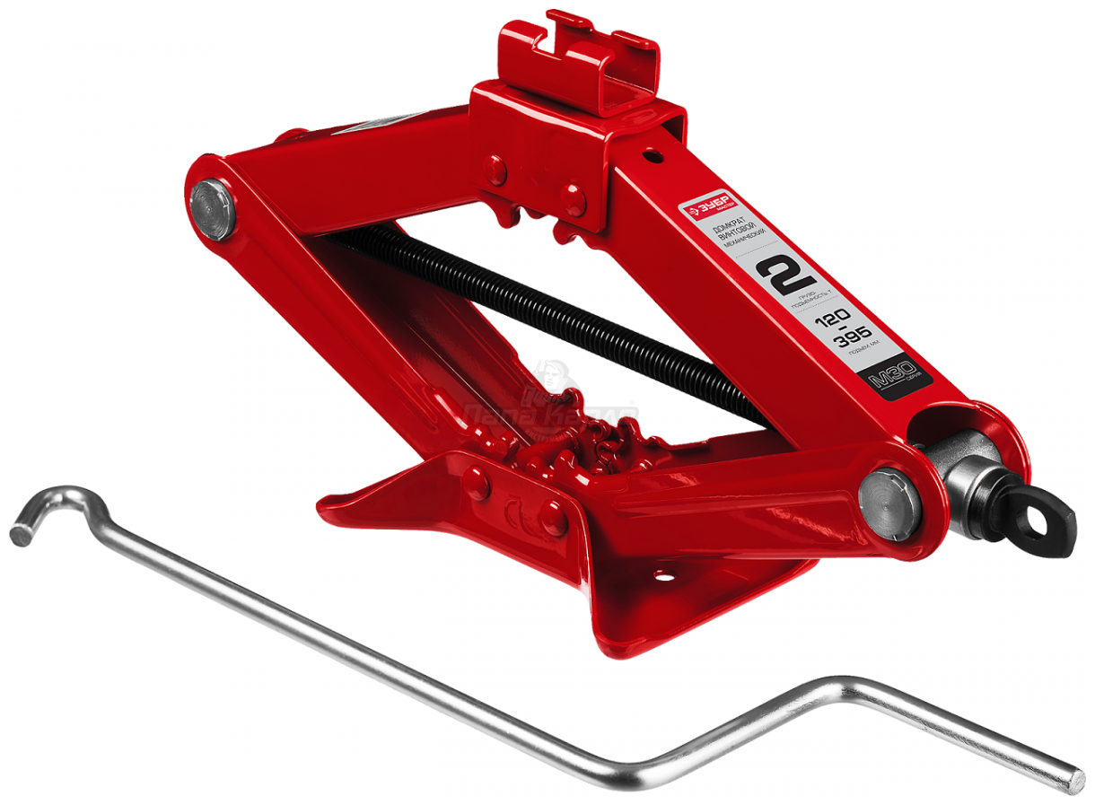 Домкрат винтовой механический "ромб" 2т, 95-390мм Зубр 43040-2