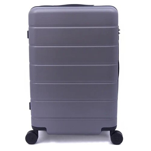 фото Умный чемодан xiaomi, поликарбонат, опорные ножки на боковой стенке, ребра жесткости, усиленные углы, водонепроницаемый, 66 л, размер m, серый
