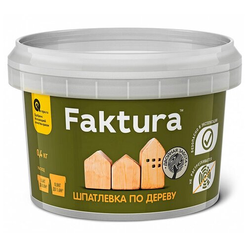 FAKTURA шпатлевка акриловая по дереву для вн/нар. работ, белая (0,4кг)