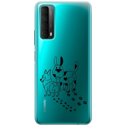 Силиконовый чехол с принтом Funny doggies для Huawei P Smart (2021) / Хуавей П Смарт (2021) силиконовый чехол с принтом bts stickers для huawei p smart 2021 хуавей п смарт 2021